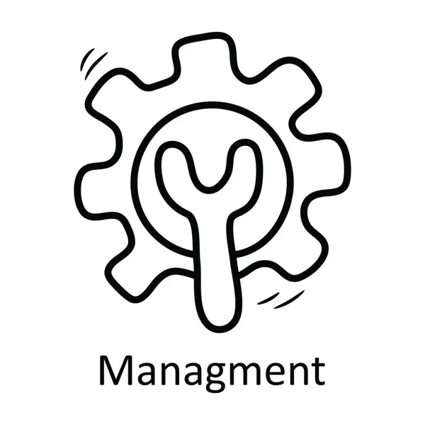 Διαχείριση Διανυσματικού Περιγράμματος Εικονίδιο Σχεδιασμός Εικονογράφηση Επιχειρηματικό Σύμβολο Λευκό Φόντο — Διανυσματικό Αρχείο