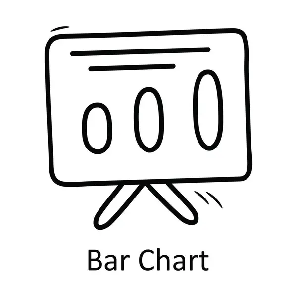 Bar Chart Zarys Wektora Icon Design Ilustracji Symbol Biznesu Białym — Wektor stockowy