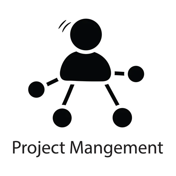 Project Management Vector Solid Icon Design Illustration Símbolo Negócios Fundo — Vetor de Stock