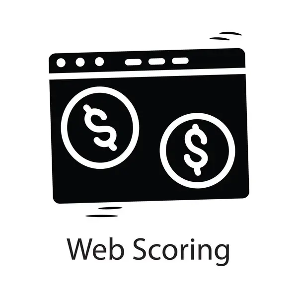 Web Scoring Vetor Sólido Icon Design Ilustração Símbolo Negócios Fundo — Vetor de Stock