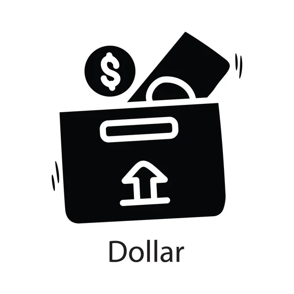 Dollar Vektor Solide Icon Design Illustration Business Symbol Auf Weißem — Stockvektor