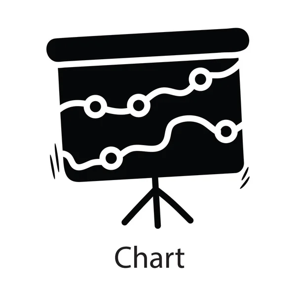 Graf Vektor Pevný Icon Design Ilustrace Obchodní Symbol Bílém Pozadí — Stockový vektor