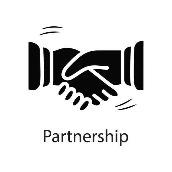 Wektor Partnerstwa Solidna Ikona Projekt Ilustracji Symbol Biznesu Białym Tle — Wektor stockowy