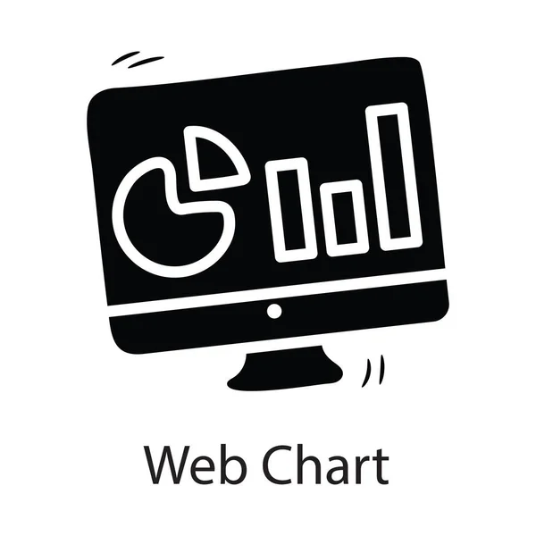Web Chart Vektor Solide Icon Design Illustration Business Symbol Auf — Stockvektor