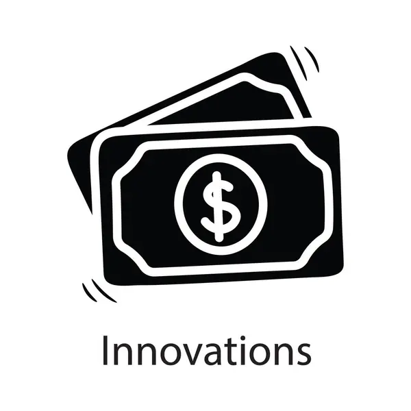 Inovações Vetor Sólido Icon Design Ilustração Símbolo Negócios Fundo Branco —  Vetores de Stock