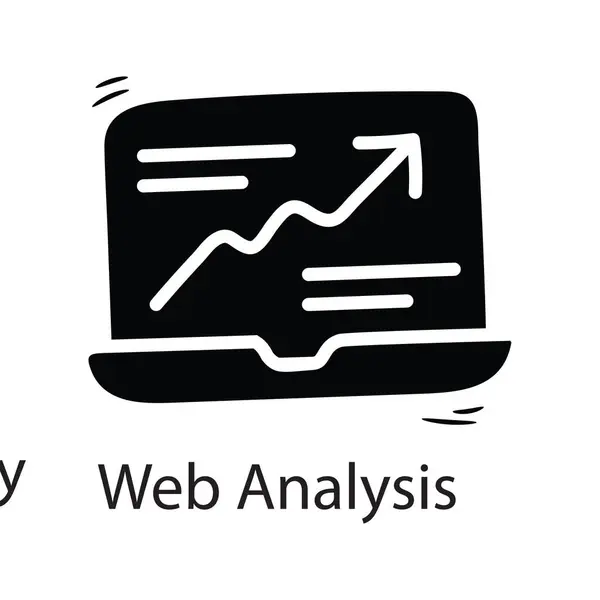 Web Analysis Vektor Solide Icon Design Illustration Business Symbol Auf — Stockvektor