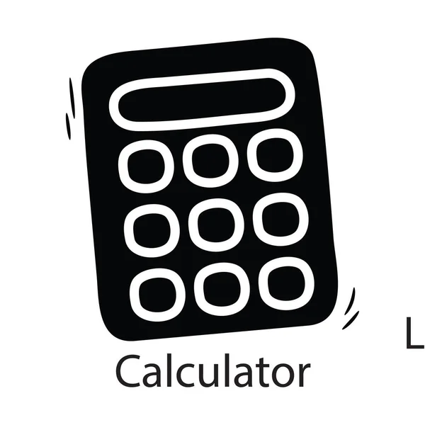 Calculadora Vector Sólido Icono Diseño Ilustración Símbolo Negocio Sobre Fondo — Vector de stock