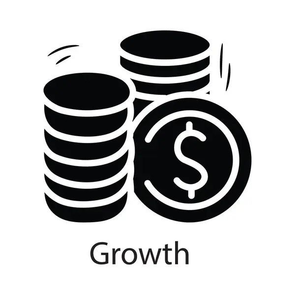 Wachstumsvektor Solide Icon Design Illustration Business Symbol Auf Weißem Hintergrund — Stockvektor