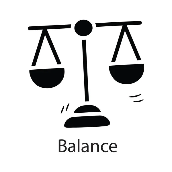 Balance Vecteur Solide Icône Illustration Conception Symbole Entreprise Sur Fond — Image vectorielle