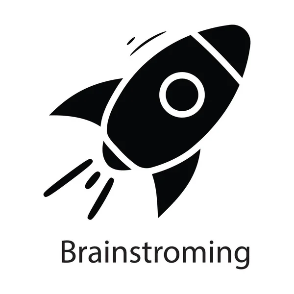 Brainstorming Διάνυσμα Στερεά Εικονίδιο Σχεδιασμός Εικονογράφηση Επιχειρηματικό Σύμβολο Λευκό Φόντο — Διανυσματικό Αρχείο