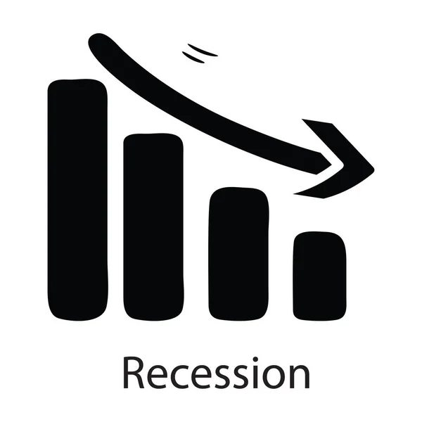 Rezessionsvektor Solide Icon Design Illustration Business Symbol Auf Weißem Hintergrund — Stockvektor