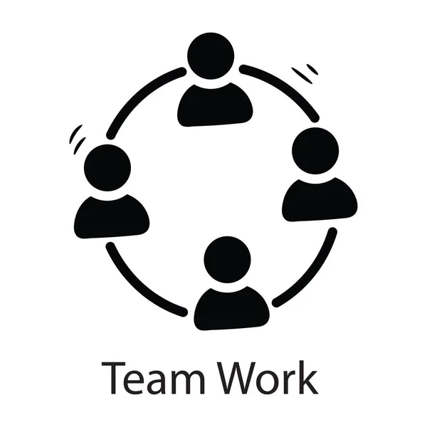 Team Work Vektor Solide Icon Design Illustration Business Symbol Auf — Stockvektor