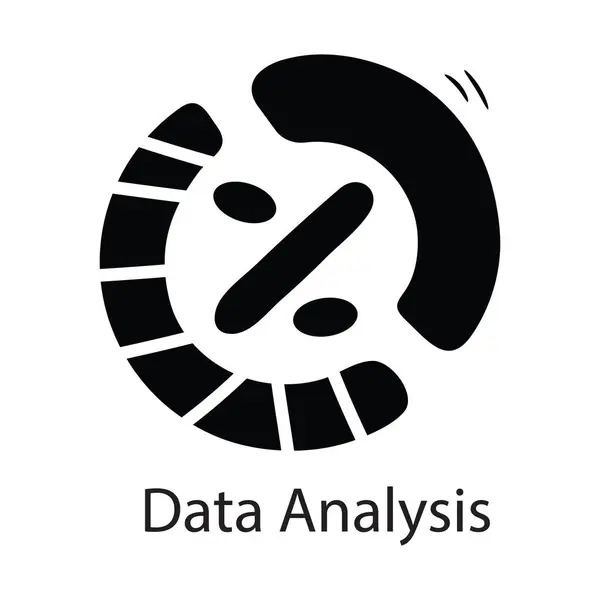 Datenanalyse Vektor Solide Icon Design Illustration Business Symbol Auf Weißem — Stockvektor