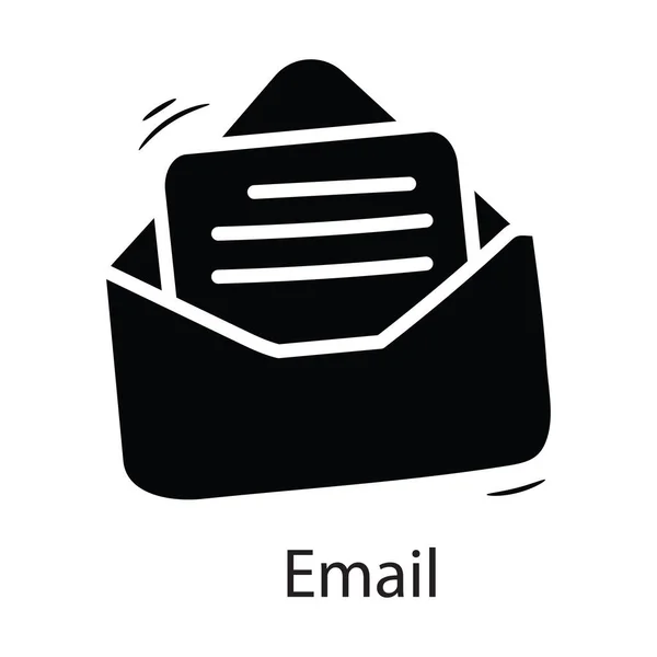 Email Vettore Solido Icona Design Illustrazione Simbolo Aziendale Sfondo Bianco — Vettoriale Stock