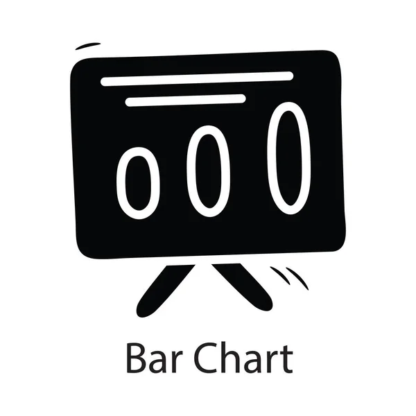 Bar Chart Wektor Solidny Ikona Projekt Ilustracji Symbol Biznesu Białym — Wektor stockowy