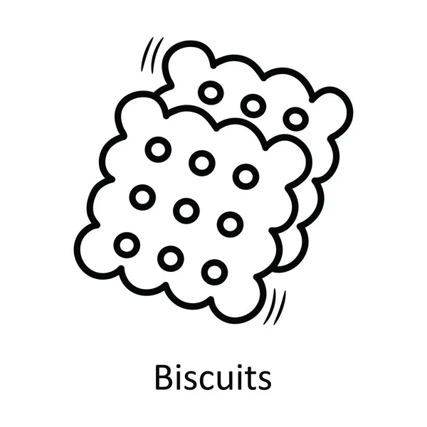 Biscuits Contour Vectoriel Icône Illustration Design Symbole Noël Sur Fond — Image vectorielle