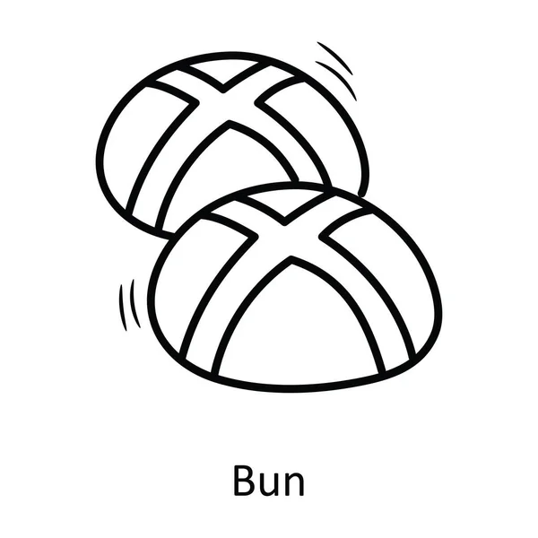 Bun Contour Vectoriel Icône Illustration Conception Symbole Noël Sur Fond — Image vectorielle