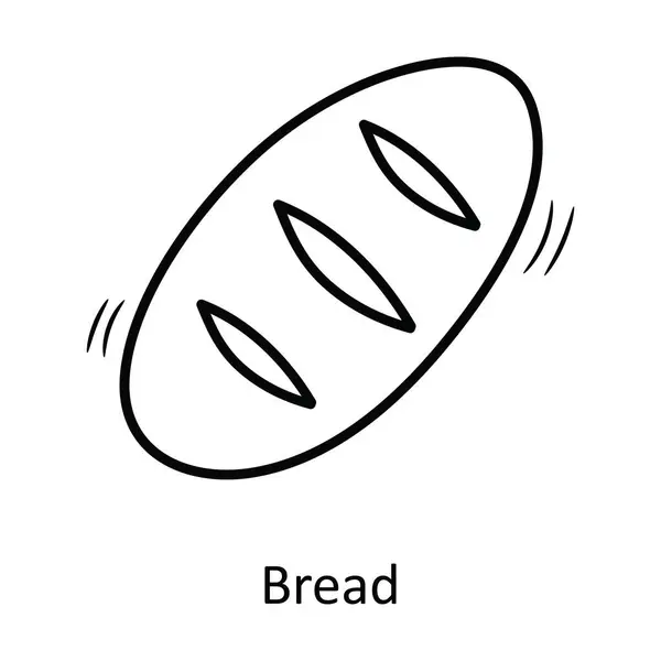 Bröd Vektor Kontur Ikon Design Illustration Jul Symbol Vit Bakgrund — Stock vektor