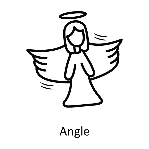 Angle Vectoriel Contour Icône Illustration Conception Symbole Noël Sur Fond — Image vectorielle