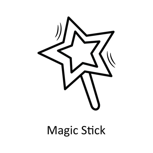 Magic Stick Vektor Skizziert Icon Design Illustration Weihnachten Symbol Auf — Stockvektor