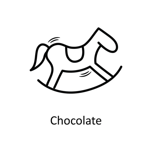 Chocolate Vector Outline Icon Design Illustration Christmas Symbol White Background — Stock Vector