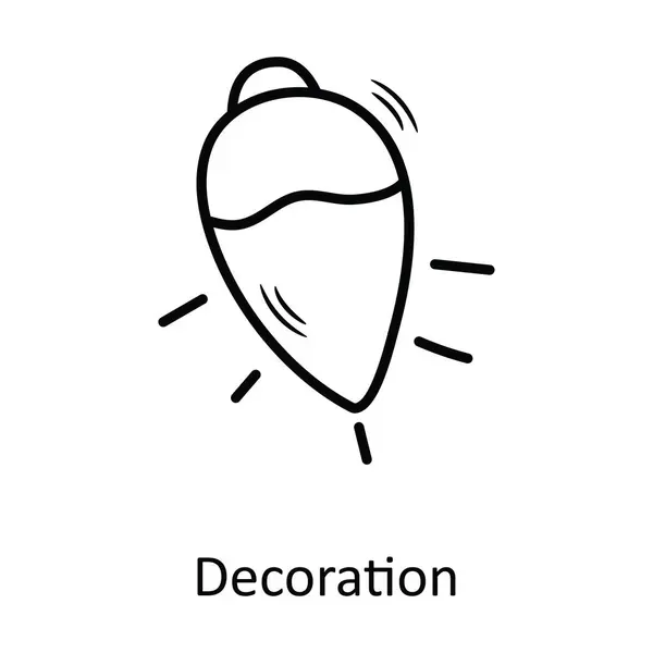 Dekoration Vektor Kontur Ikonen Design Illustration Jul Symbol Vit Bakgrund — Stock vektor