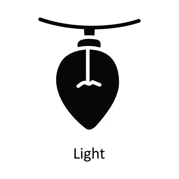 Φως Διανυσματικό Στερεό Εικονίδιο Σχεδιασμός Εικονογράφηση Χριστουγεννιάτικο Σύμβολο Λευκό Φόντο — Διανυσματικό Αρχείο