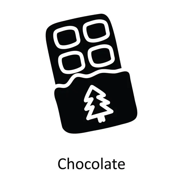 Choklad Vektor Fast Ikon Design Illustration Jul Symbol Vit Bakgrund — Stock vektor