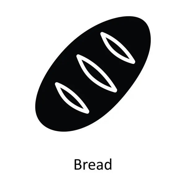 Bröd Vektor Fast Ikon Design Illustration Jul Symbol Vit Bakgrund — Stock vektor