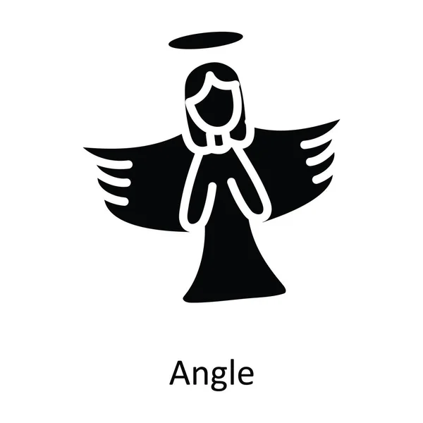 Angle Vector Solid Icon Design Illustration Weihnachten Symbol Auf Weißem — Stockvektor