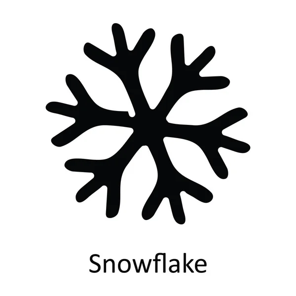 Floco Neve Vetor Sólido Icon Design Ilustração Símbolo Natal Fundo — Vetor de Stock