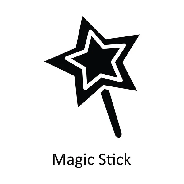 Magische Stick Vektor Solide Icon Design Illustration Weihnachten Symbol Auf — Stockvektor