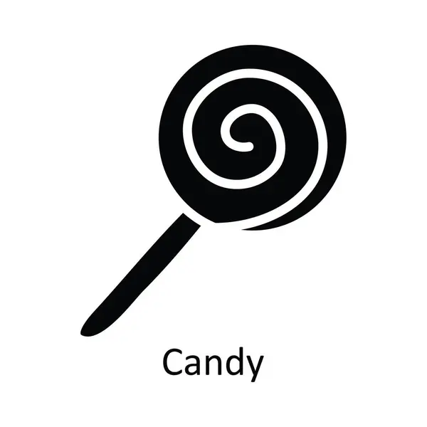 Candy Vector Solide Icon Design Illustration Weihnachten Symbol Auf Weißem — Stockvektor