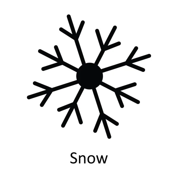 Snö Vektor Solid Ikon Design Illustration Jul Symbol Vit Bakgrund — Stock vektor