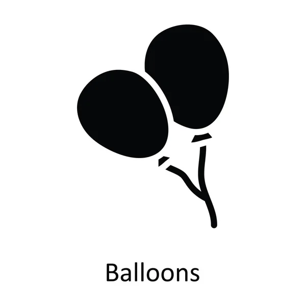 Ballons Vecteur Solide Icône Illustration Conception Symbole Noël Sur Fond — Image vectorielle