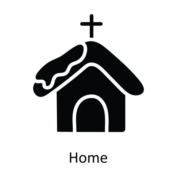 Home Vector Solid Icon Design Illustration Símbolo Natal Fundo Branco — Vetor de Stock