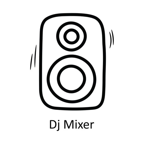 Mixer Vector Outline Icon Design Illustration Entertainment Symbol White Background — Stock Vector