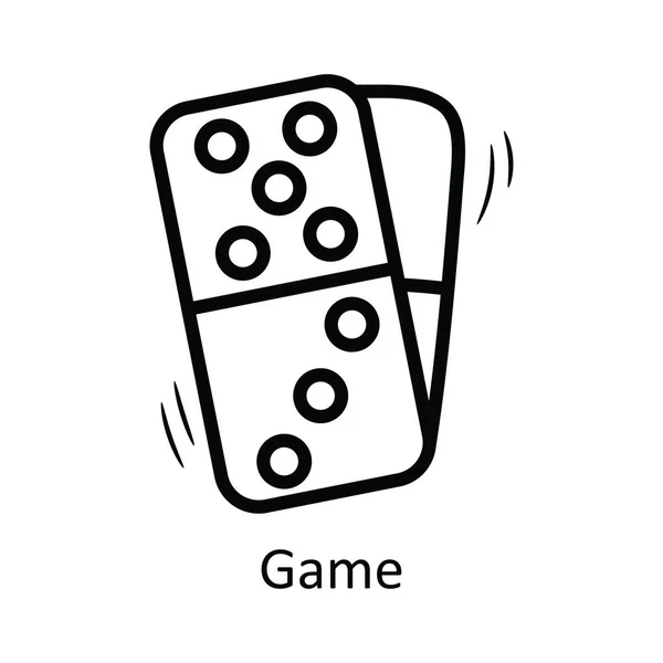 Παιχνίδι Διανυσματικό Περίγραμμα Εικονίδιο Σχεδιασμός Εικονογράφηση Σύμβολο Ψυχαγωγίας Λευκό Φόντο — Διανυσματικό Αρχείο