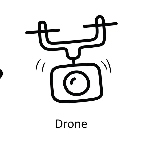 Drone Vektor Skissera Ikonen Design Illustration Underhållning Symbol Vit Bakgrund — Stock vektor