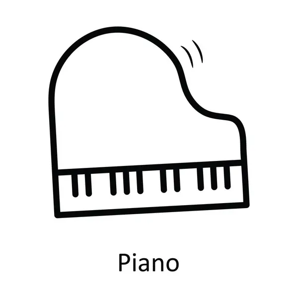 Desenho Vetor Piano Icon Design Illustration Símbolo Entretenimento Fundo Branco —  Vetores de Stock