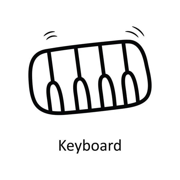 Клавіатурні Векторні Контури Ілюстрації Дизайну Піктограм Розважальний Символ Білому Тлі — стоковий вектор