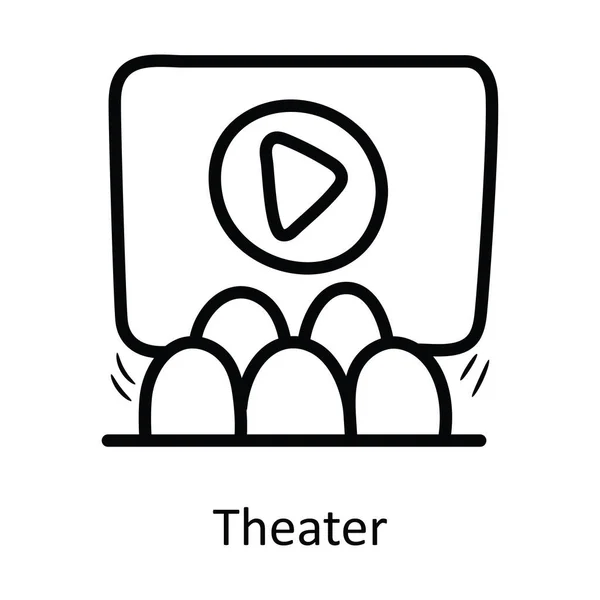 Desenho Vetor Teatro Icon Design Illustration Símbolo Entretenimento Fundo Branco —  Vetores de Stock