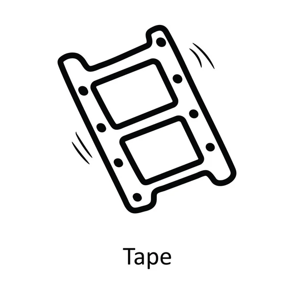 Tape Vector Outline Icon Design Illustration Unterhaltungssymbol Auf Weißem Hintergrund — Stockvektor