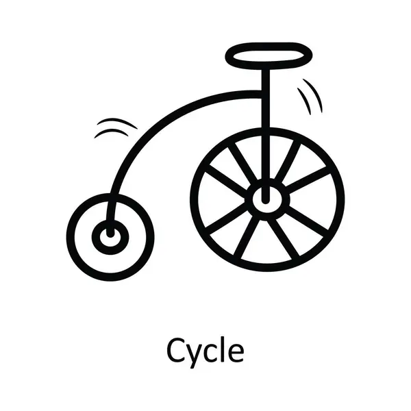 Zyklus Vektorumriss Icon Design Illustration Unterhaltungssymbol Auf Weißem Hintergrund Eps — Stockvektor