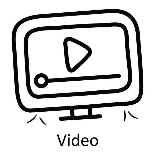Schema Video Vettoriale Icona Illustrazione Design Simbolo Intrattenimento Sfondo Bianco — Vettoriale Stock