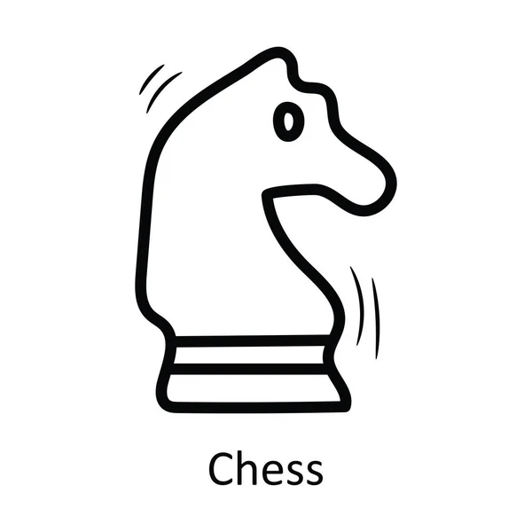 Schachvektorumriss Icon Design Illustration Unterhaltungssymbol Auf Weißem Hintergrund Eps File — Stockvektor
