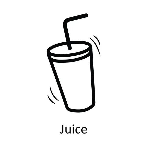 Juice Vector Skizzieren Icon Design Illustration Unterhaltungssymbol Auf Weißem Hintergrund — Stockvektor