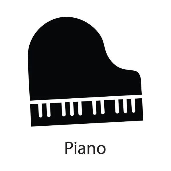 Piano Vector Solid Icon Design Illustration Inglês Símbolo Entretenimento Fundo —  Vetores de Stock