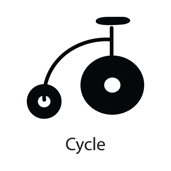Zyklus Vektor Solide Icon Design Illustration Unterhaltungssymbol Auf Weißem Hintergrund — Stockvektor
