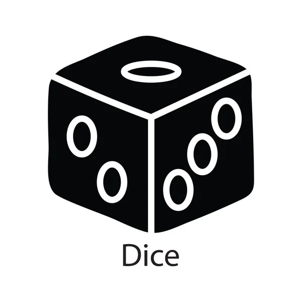 Dice Vector Solid Icon Design Illustration Inglês Símbolo Entretenimento Fundo — Vetor de Stock